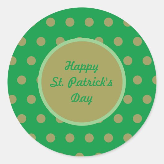 Happy St. Patrick's Day Roundスタンプ（緑） ラウンドシール (正面)