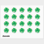Happy St. Patrick's Day Shamrock Clover Stickers ラウンドシール (シート)