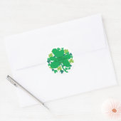 Happy St. Patrick's Day Shamrock Clover Stickers ラウンドシール (封筒)