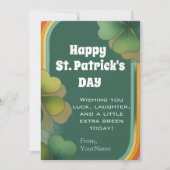 Happy St. Patrick's Day Shamrock Greeting Card 招待状 (正面)