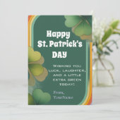 Happy St. Patrick's Day Shamrock Greeting Card 招待状 (スタンド正面)