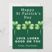 Happy St Patrick's Day Shamrock Greeting Card 招待状 (正面)