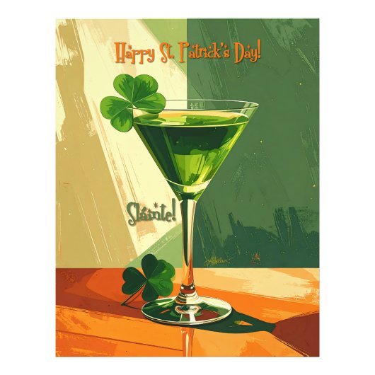 Happy St. Patrick's Day Shamrock Martini  フォトプリント (正面)