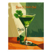 Happy St. Patrick's Day Shamrock Martini  ポスター (正面)