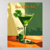 Happy St. Patrick's Day Shamrock Martini ポスター (正面)