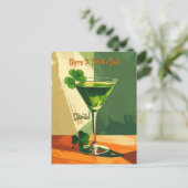 Happy St. Patrick's Day Shamrock Martini  ポストカード (スタンド正面)