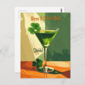 Happy St. Patrick's Day Shamrock Martini  ポストカード (正面/裏面)
