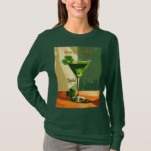 Happy St. Patrick's Day Shamrock Martini  Tシャツ (正面)