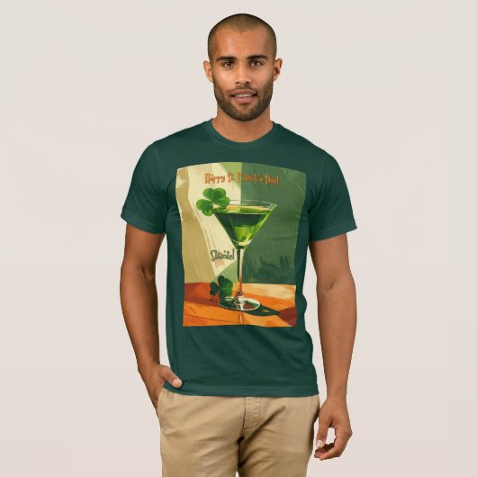 Happy St. Patrick's Day Shamrock Martini  Tシャツ (正面フル)