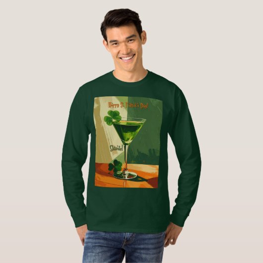 Happy St. Patrick's Day Shamrock Martini  Tシャツ (正面フル)