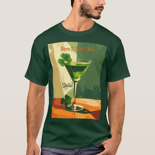 Happy St. Patrick's Day Shamrock Martini  Tシャツ (正面)