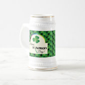 Happy St. Patrick's Day, Shamrock Pattern ビールジョッキ (正面左)