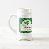 Happy St. Patrick's Day, Shamrock Pattern ビールジョッキ (左)