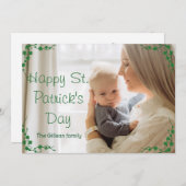 Happy St. patrick's day Shamrocksママ&ベビー写真 シーズンカード (正面/裏面)