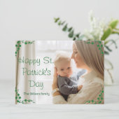 Happy St. patrick's day Shamrocksママ&ベビー写真 シーズンカード (スタンド正面)