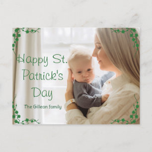 Happy St. patrick's day Shamrocksママ&ベビー写真 シーズンポストカード