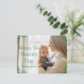 Happy St. patrick's day Shamrocksママ&ベビー写真 シーズンポストカード (スタンド正面)