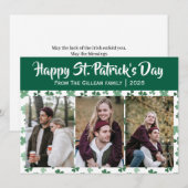 Happy St. patrick's day Shamrocks family 3 photo シーズンカード (正面/裏面)