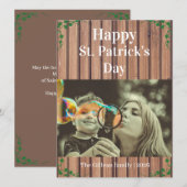 Happy St. patrick's day Shamrocks family one photo シーズンカード (正面/裏面)