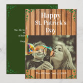 Happy St. patrick's day Shamrocks family one photo シーズンカード (正面/裏面)