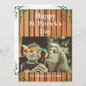 Happy St. patrick's day Shamrocks family one photo シーズンカード (正面/裏面)