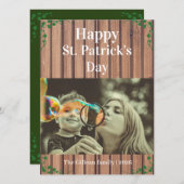 Happy St. patrick's day Shamrocks family one photo シーズンカード (正面/裏面)