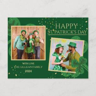 Happy St. patrick's day Shamrocks family one photo シーズンポストカード