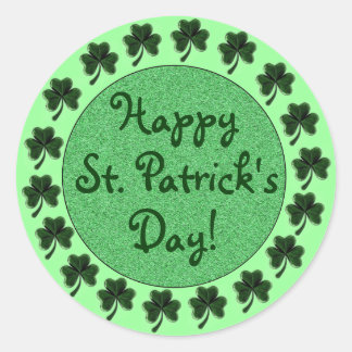 Happy St. Patrick's Day Shamrock's Stickers ラウンドシール