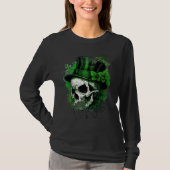 Happy St Patricks Day Skull C Green Shamrock  3 Tシャツ (正面)