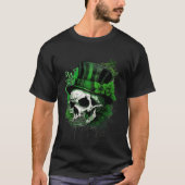Happy St Patricks Day Skull C Green Shamrock 9 Tシャツ (正面)