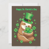 Happy St. Patrick's Day Slothの招待 招待状 (正面)