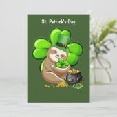 Happy St. Patrick's Day Slothの招待 招待状 (スタンド正面)