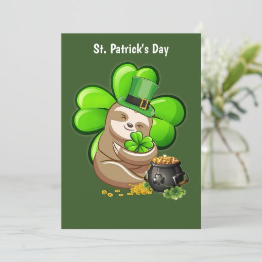 Happy St. Patrick's Day Slothの招待 招待状 (スタンド正面)