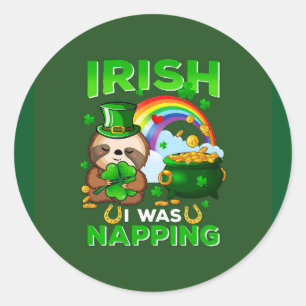 Happy St. Patrick's Day Slothステッカー ラウンドシール