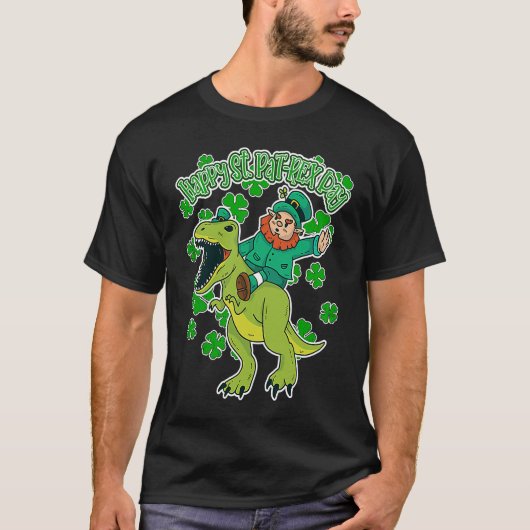 Happy St Patricks Day St Pat Rex Rex Leprechaun Sh Tシャツ (正面)