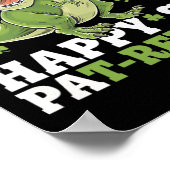 Happy St Patricks Day T-rex And Shamrocks St Patty ポスター (角)