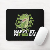 Happy St Patricks Day T-rex And Shamrocks St Patty マウスパッド (マウス)