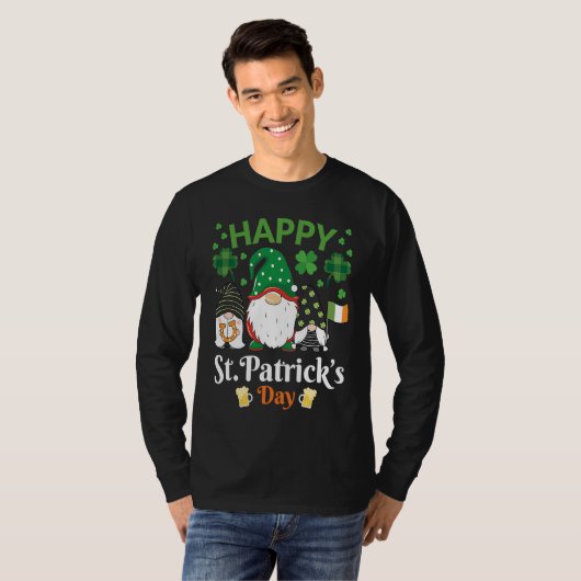 Happy St Patrick's Day Three Gnome Irish Flag Sham Tシャツ (正面フル)