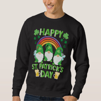Happy St Patrick's Day Three Gnome Irish Shamrock  スウェットシャツ