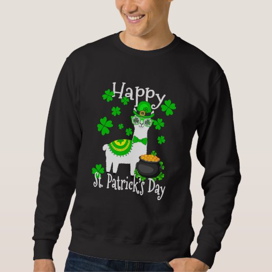 Happy St Patrick's Day Three Gnome Irish Shamrock  スウェットシャツ (正面)