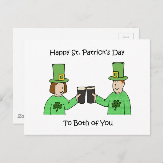 Happy St Patrick's Day to Both You ポストカード (正面/裏面)