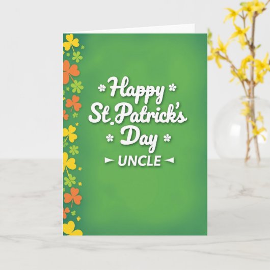 Happy St Patricks Day Uncle Card カード (黄色い花)