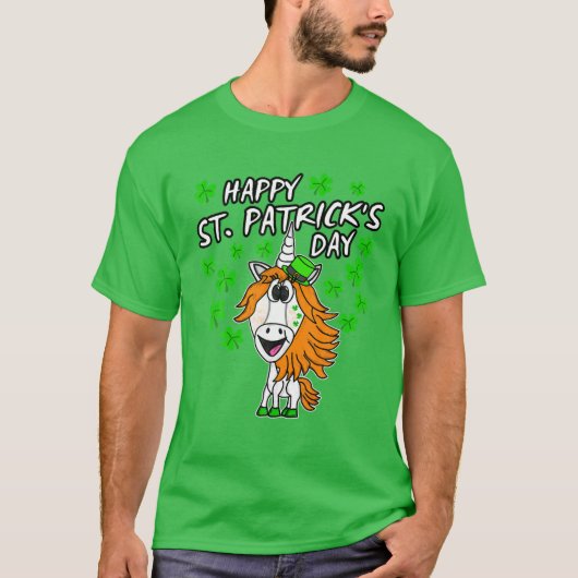 Happy St. Patrick's Day Unicoorn St. Paddy's Day 2 Tシャツ (正面)