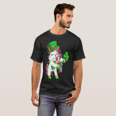 Happy St Patrick's Day Unicorn Lucky Shamrock Iri Tシャツ (正面フル)