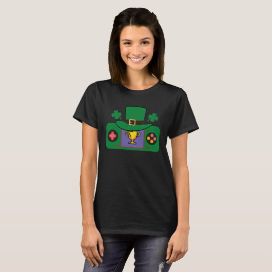 Happy St Patricks Day Video Game Controller Irish Tシャツ (正面フル)