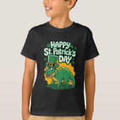 Happy St Patrick's day with dino Tシャツ (正面)
