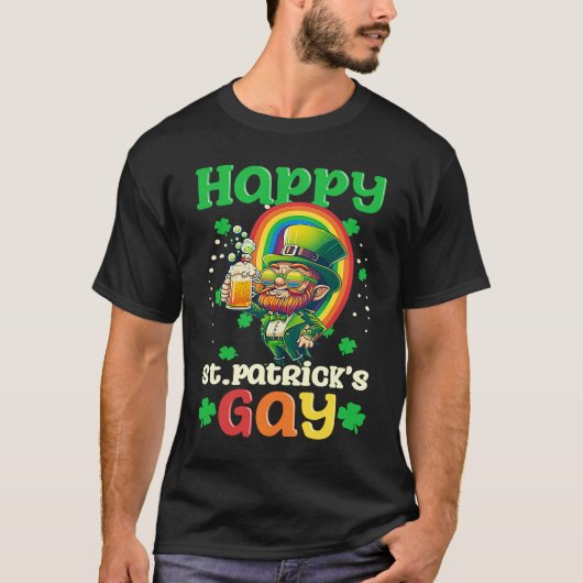 Happy St Patricks Gay Gay St Patricks Day Tシャツ (正面)
