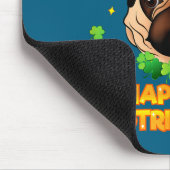 Happy St Patricks Pugtricks Day Irish Pug Leprecha マウスパッド (コーナー)