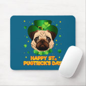 Happy St Patricks Pugtricks Day Irish Pug Leprecha マウスパッド (マウス)