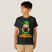 Happy St Patricks Pugtricks Day Irish Pug Leprecha Tシャツ (正面フル)